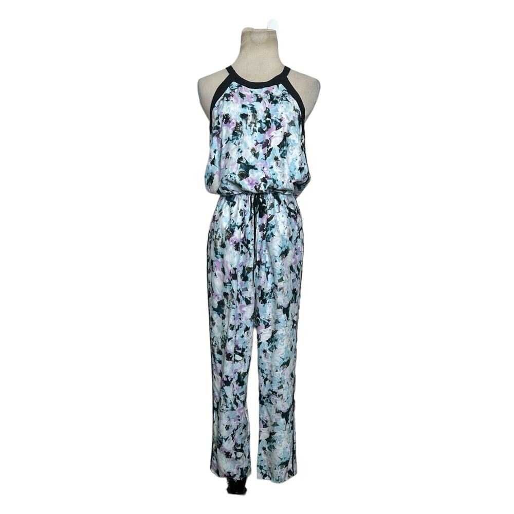 Parker blue purple Silk Jasmine Ellery Combo Jumpsuit size small
